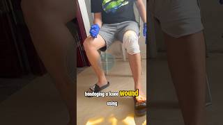 Bandaging knee wound using triangular bandage firenuzzle bandaging firstaid [upl. by Fredela]