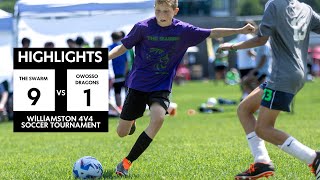 Game Highlights  Williamston 4v4 Soccer Tournament  The Swarm Defeats Owosso Dragons 9  1 [upl. by Ednutabab]