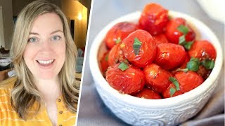 Roasted Cherry Tomatoes with Garlic 5 minute recipe [upl. by Melar209]