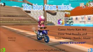 Mario Kart Wii  Time Trial ResultsTeam Victory Battle Music Super Extended OST [upl. by Thilde]