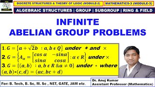 Example of Abelian Group  Example of Infinite Abelian Group  Group Theory Discrete Mathematics [upl. by Serles]