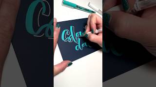 Slow down  brush lettering with acrylic brush pens  3D shadows [upl. by Mara]