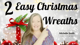 2 Easy Christmas Wreath Tutorials  Dollar Tree Christmas DIYs  Easy Christmas Wreaths DIY [upl. by Dimo]