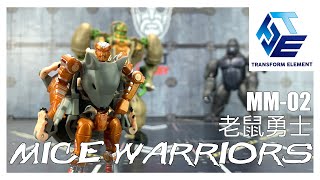 Transform Element TE MM02 Mice Warriors 3rd Party Transformers Beast Wars Rattrap Review [upl. by Reynolds]