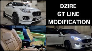 DZIRE 2015 MODIFIED TO GT LINE WITH 5 INTERIOREXTERIOR AND LIGHT UPGRADES [upl. by Eerolam]