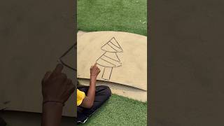 How to draw Christmas tree 🎄 Easy drawing  shorts art christmas [upl. by Dynah]