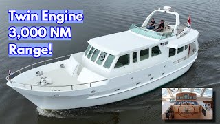 ONEOFF Steel TWIN Engine Explorer Yacht And She Is For Sale For €545k [upl. by Ynnaf]