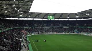 Einlauf VFL WolfsburgBorussia Mönchengladbach [upl. by Iztim]