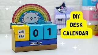 DIY MINI PAPER DESK CALENDAR 2024  DIY Calendar  Paper Craft  Calendar Making  New Year Craft [upl. by Rochester]