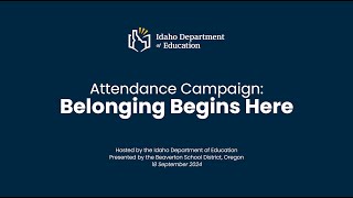 Webinar Recording  Attendance Campaign Beaverton School District OR [upl. by Halehs]