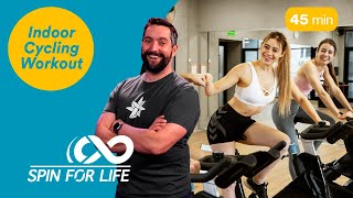 45 Minute Endurance Indoor Cycling Workout  Spin For Life [upl. by Atoiyanap]