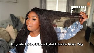 GROWN FROM THE SCALP Upgraded Hybrid Hairline Kinky Wig is here for win🏆🎉 ILIKEHAIR [upl. by Llenrac453]