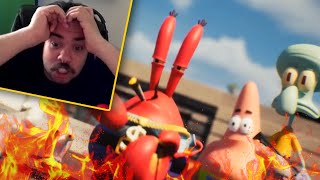 GLORB  THE BOTTON 2 OFFICIAL MUSIC VIDEO REACTION 🔥 memes reaction music spongebob [upl. by Flam]