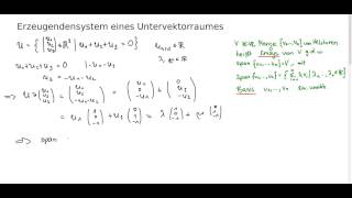 BasisErzeugendensystem eines Untervektorraumes [upl. by Sokin]