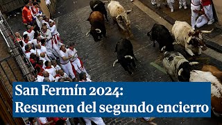 Resumen del segundo encierro de San Fermín 2024 [upl. by Idalla]