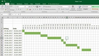 Excel GanttDiagramm erstellen  bedingte Formatierung Balkenplan Projektplan Projektmanagament [upl. by Carly]