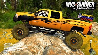 Spintires Mudrunner  MONSTER TRUCK Test on a Difficult Path [upl. by Leugim825]