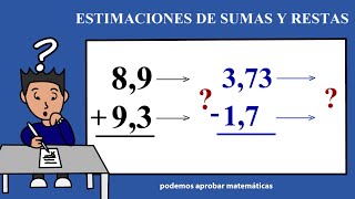 ESTIMACIONES DE SUMAS Y RESTAS A LAS UNIDADES [upl. by Lleynod]