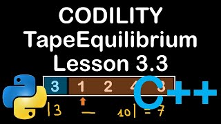 Tape Equilibrium in Python and C Codility Lesson 3 [upl. by Leen]