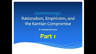 Epistemology Rationalism Empiricism Kant pt 1 [upl. by Viveca]