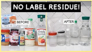 This works on PLASTIC AND GLASS JARS  How to REMOVE STICKY LABEL from Jar [upl. by Malone]