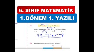 6 Sınıf Matematik 1 Dönem 1 Yazılı Soruları [upl. by Rfinnej876]