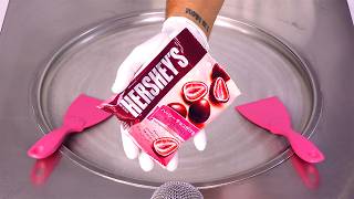 You Wont Believe These Hersheys Chocolate Covered Strawberry Ice Cream Rolls ASMR [upl. by Yerhpmuh]