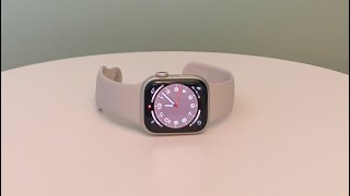 Apple Watch Series 8 GPS 41mm Starlight Aluminum Case with Starlight Sport Band  SM [upl. by Grosz]