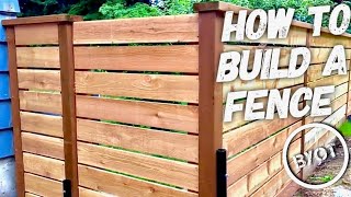 How To Build A Fence  DIY PRIVACY FENCE [upl. by Annaujat]