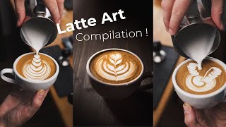 Cappuccino and Latte Art COMPILATION  Lots of different desings [upl. by Swaine]