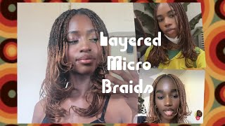 Layered Micro Braids Tutorial Beginner Friendly [upl. by Aiyt]