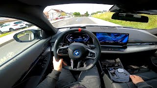 2024 BMW 5 Series i5 M60  POV Test Drive Binaural audio [upl. by Lupee]