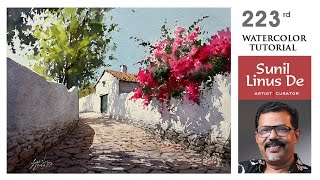 Watercolor painting tutorial Beyond the reference photo  Landscape painting  Sunil Linus De [upl. by Gerald]