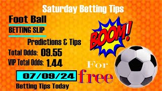 FOOTBALL PREDICTIONS TODAY SOCCER PREDICTIONS Betting Tips Today sportsbet online070924 [upl. by Sherurd]