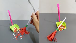 Diy Paper Dustpan And Broom 🧹 [upl. by Charity]