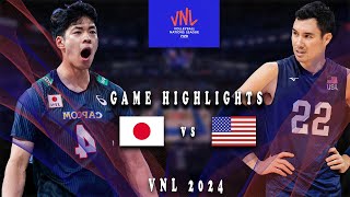 VNL2024 Week 3  Japan vs USA Game Highlights [upl. by Hama963]