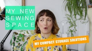 My NEW Sewing Space  Compact and minimal craft storage ideas [upl. by Emmi339]