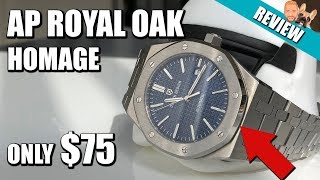 Didun Design Automatic Watch  Review  Audemars Piguet Royal Oak Homage  75 [upl. by Cori930]