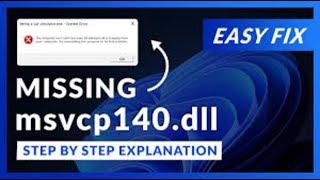 2024 How To Fix MSVCP140dll Missing or Not Found In Windows 111087 [upl. by Yarvis]