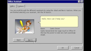 Microsoft Office 97 and beyond gallery of Office Assistants including Clippy [upl. by Clementia]