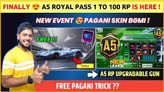 Free Pagani Bgmi  😍 A5 Royal Pass is Here  How to Get Pagani in Bgmi  A5 Royal Pass Pubg Mobile [upl. by Jaquith]