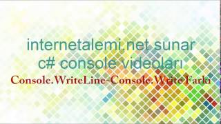 c Consolevideo1 WriteLine Write Farkı [upl. by Aihsatal]