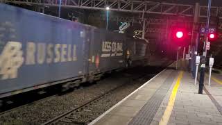 4S45  DRS88s  88005 quotMinervaquot heading north through Stafford station [upl. by Ennaj]