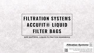 Accufit® Liquid Filter Bag  Filtration Systems [upl. by Roee288]