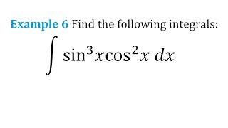 class 12 maths chapter 7 integrals Example6 integral of ∫ sin3x cos2x dx  Integral sin3xcos2xdx [upl. by Rafat]