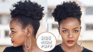 How To High Side Afro Puff on Natural Hair [upl. by Howenstein]