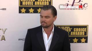 Leo Dicaprio arrives at 19th Annual Critics Choice Movie Awards Redcarpet [upl. by Durman]