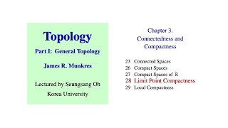 오승상 위상수학 Topology 21  Limit Point Compactness [upl. by Ennasus]