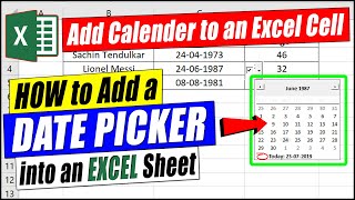 How to Add Calendar to an Excel cell [upl. by Jer]