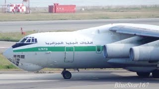 Great Engine Sound Algerian Air Force Ilyushin Il76TD 7TWIU takeoff from KIXRJBB Kansai 24L [upl. by Oralee445]